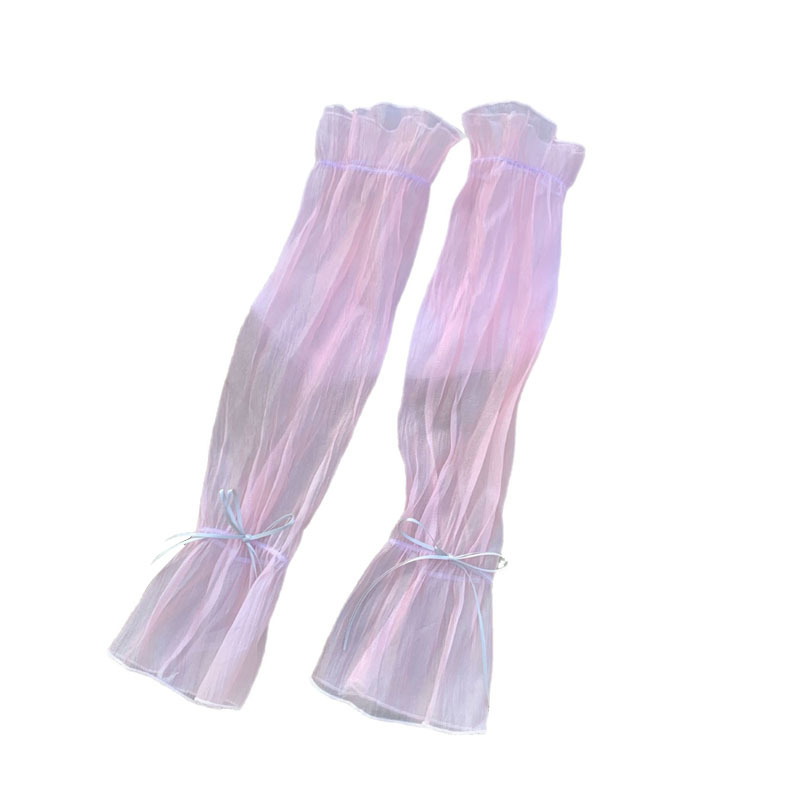 Mangas de hielo, mangas de seda de hielo, protector solar de verano para mujer, lazo ligero y suelto, manga de hielo de conducción de alto valor, mangas de protección solar