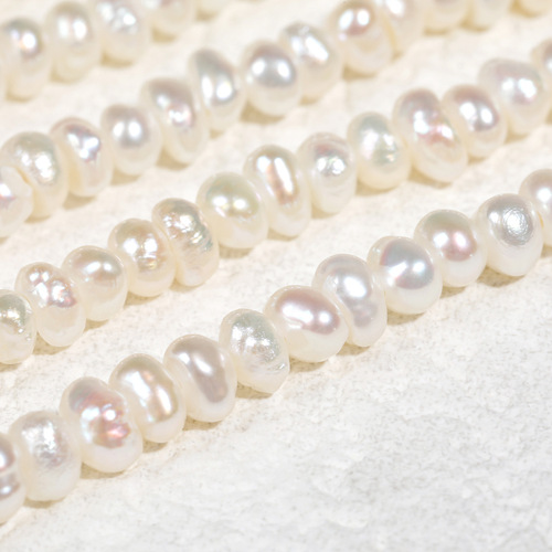 New Style Strong Light Mini Pearl Beads Flat Beads Natural Freshwater Real Pearl Loose Beads DIY Clavicle Chain Jewelry Accessories