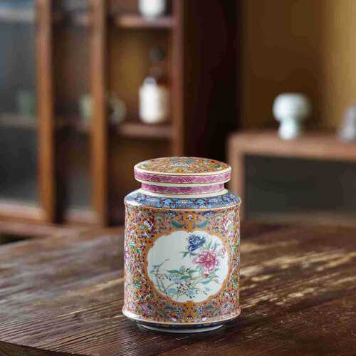 Enamel ceramic tea cans, large sealed cans, storage cans, moisture-proof cans, storage boxes, universal packaging for black tea and green tea
