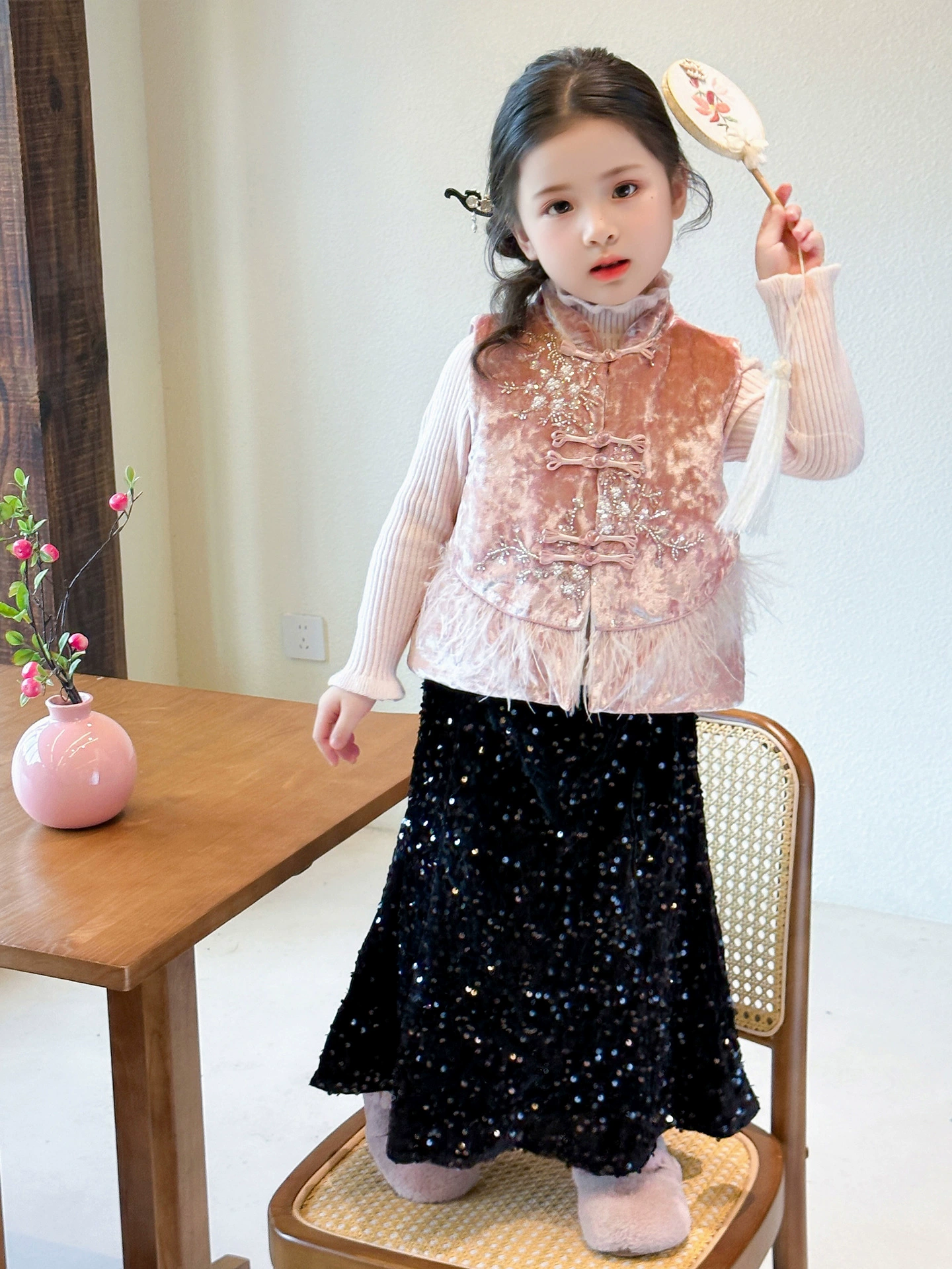 Winter set, children's demi-season down jacket