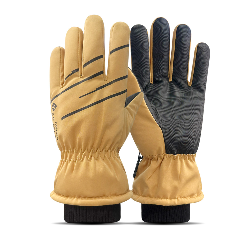 Guantes de esquí para hombres y mujeres en invierno, resistentes al viento y al frío, guantes cálidos con forro polar y engrosados, guantes antideslizantes con pantalla táctil para ciclismo al aire libre
