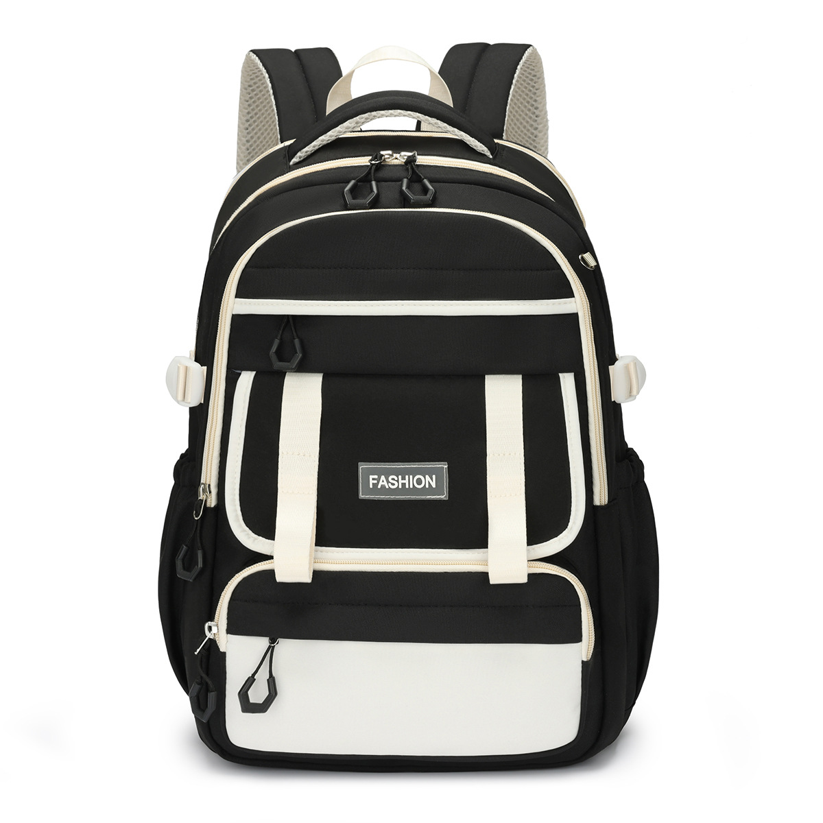 Mochila escolar 2024 mochila de estilo nuevo todo fósforo ocio para estudiantes de secundaria y preparatoria Mochila de viaje de color de contraste simple y de gran capacidad