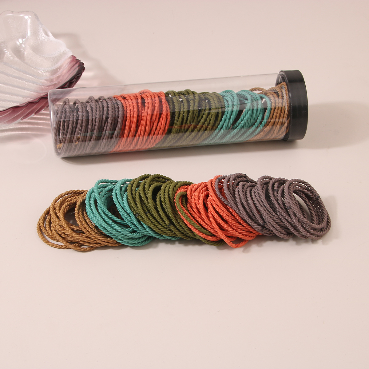 Lady Solid Color Cloth Hair Tie 1 Set display picture 4
