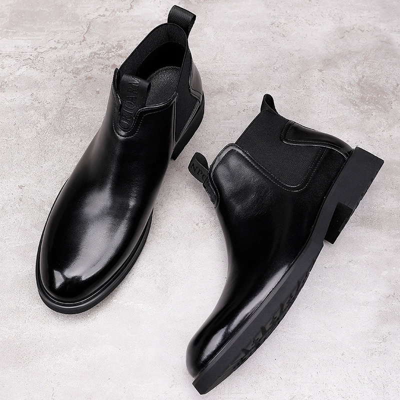 Распродажа первого слоя воловьей кожи Челси мужские ботинки заказ распродажа цена!