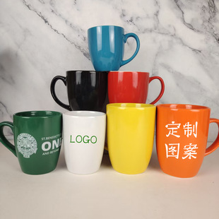 Colored Glaze Ceramic Mug Customized Household Water Cup with Engraved Text Multi-Color Wholesale Ceramic Cup Pattern Logo