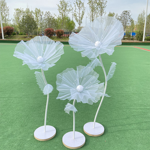 Simulated silk screen poppy flower high-end window display large flower outdoor wedding decoration photography props supplies flower head