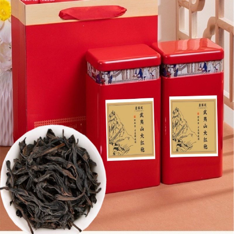 Zhan Cha Yuan 고향 향기로운 Wuyishan Dahongpao 2 캔 총 0.5kg 선물 가방 포함