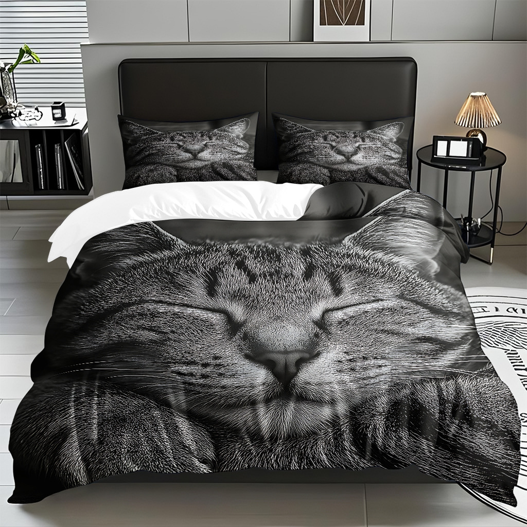 Kit de edredón de impresión digital para gatitos de piel directa a la fábrica puede llevar TEMU / JIT