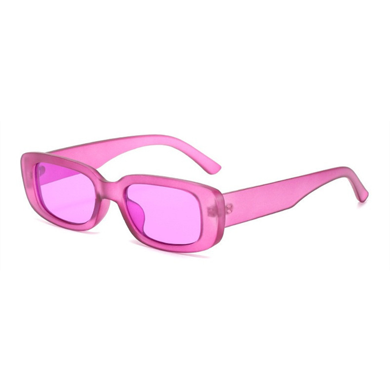 Gafas de sol rectangulares estilo ins, moda hip hop unisex, diseño fluorescente tipo Hong Kong, tendencia TikTok callejera