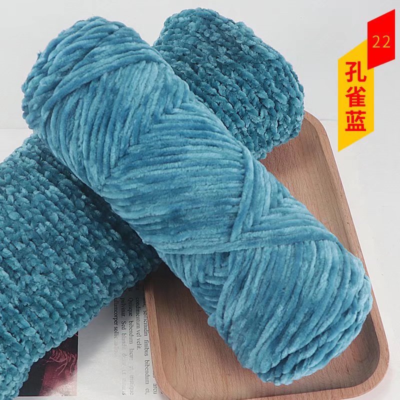 Chenille terciopelo de oro bola de lana de espesor medio de luz multicolor de terciopelo brillante DIY tejido zapatillas crochet al por mayor