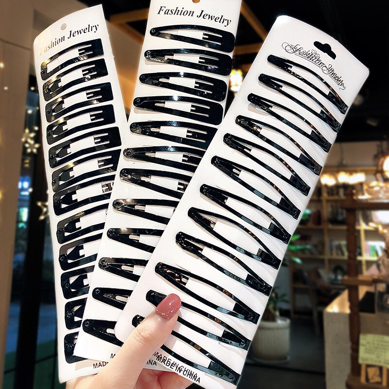 South Korea New Black Women's suit Hairpin Simple Thickened Black Broken Hair BB Clip Bangs Clip