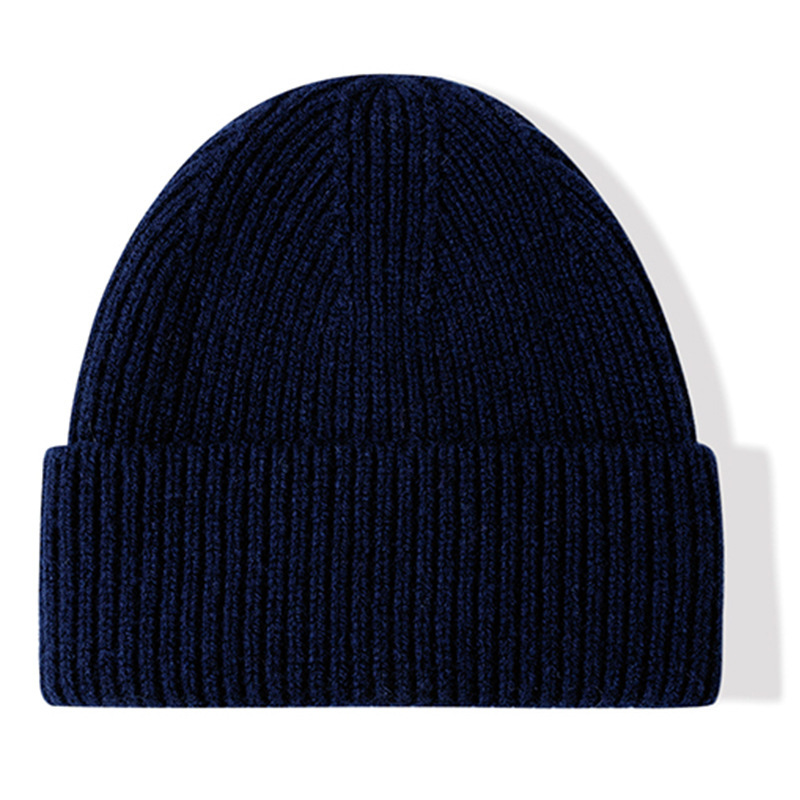 欧米の秋冬の冷たい帽子wool beanieの大きい頭の周りは厚い男女の帽子の純粋なウールのニットの帽子の越境の現物を覆います。|undefined