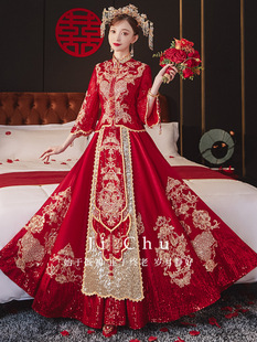 Xiuhe Dress 2022 New Wedding Chinese Bridal Dress Dragon and Phoenix Jacket Cabinet Dress Chinese Style Female Wedding Dress Spring