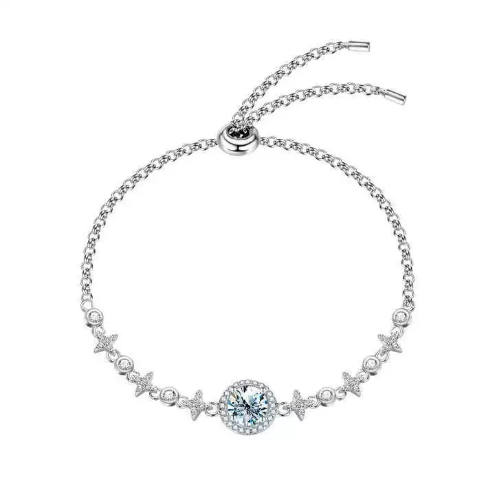 Серебряный браслет, универсальное ювелирное изделие, аксессуар, серебро 925 пробы, простой и элегантный дизайн