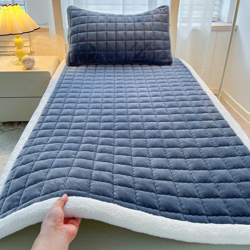 따뜻한 벨벳 엣지 매트리스 블루 그레이