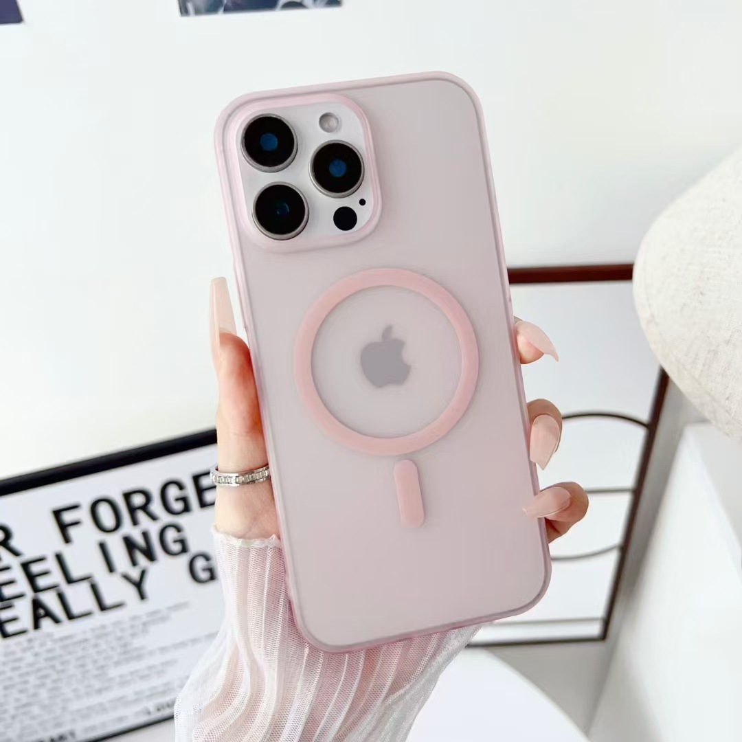 iPhone17 つや消し磁気電話ケース Apple 15PROMAX アイスミスト肌感触磁気落下防止ハードケース 16 に適しています。