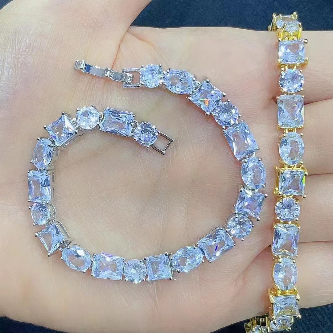 Simple Style Square Copper Inlay Zircon Womenu0027S Jewelry Set