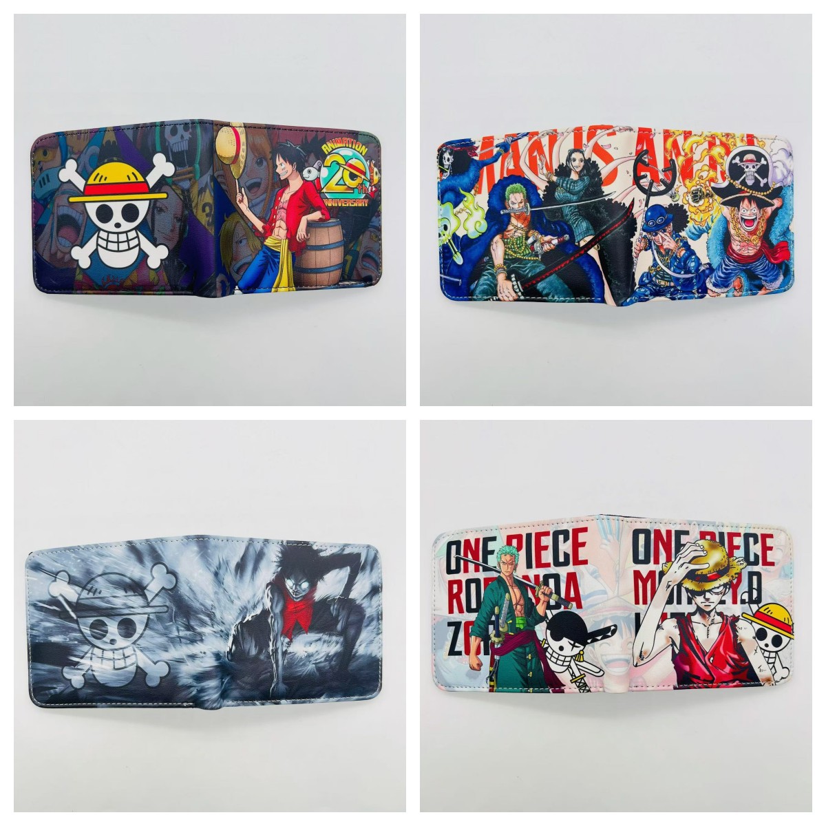 One Piece One Piece Cartera de dibujos animados japoneses Luffy Choba Solon plegable estudiantes PU cartera de cuero corta