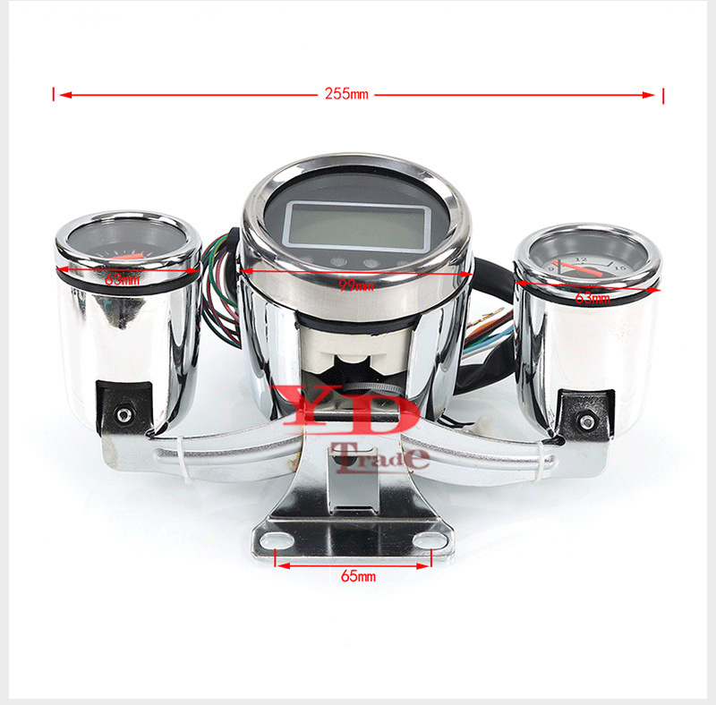 Atv Beach Motorcycle Accessories Big Bull Storm Lcd Three-In-One Instrument Panel, Power Level, Gear, Headlight Sensor