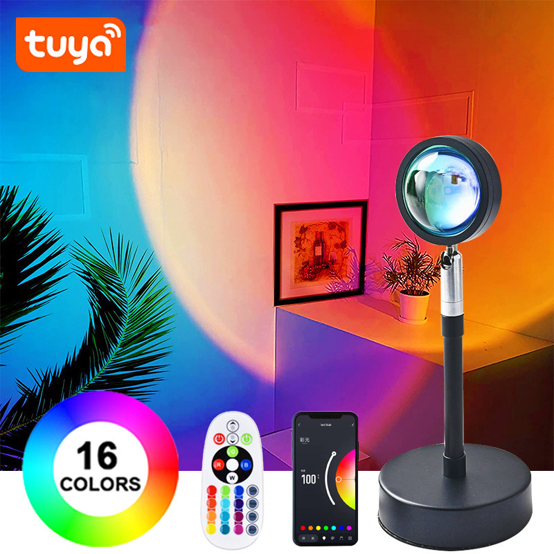 Internet Celebrity Sunset Light Remote Control Atmosphere Sunset Light Sunset Light 4 Color Diaphragm Can Change Color Sunset Projection Lamp