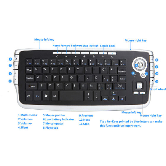 Air flying squirrel wireless trackball keyboard mini 2.4G wireless mouse two-in-one mouse keyboard set in stock