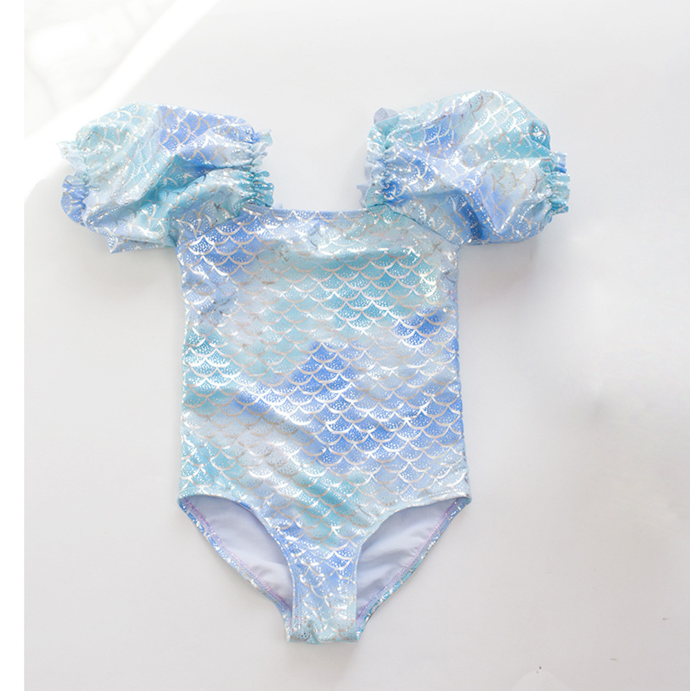 Square Neck Neckline Cute Stripe Bodysuit One-pieces Kids Swimwear