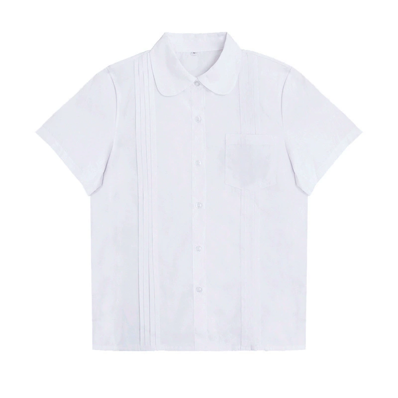 Uniform, shirt, student pleated skirt, set, long-sleeve, brace, with embroidery