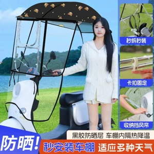 New Model of Electric Vehicle with Uv Protection, Stainless Steel Sliding Window, Quick-Release Windproof, Rainproof, and Sunshade Canopy