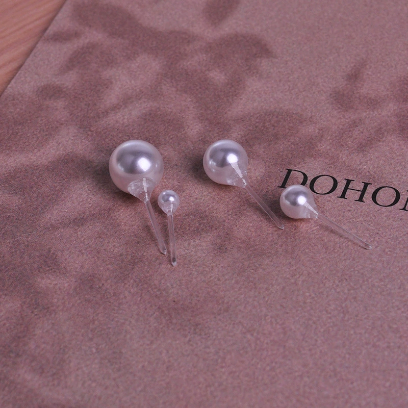 Pearl Stud Earrings Set, Plastic Faux Pearls, 4–10 mm, Boxed with Backings