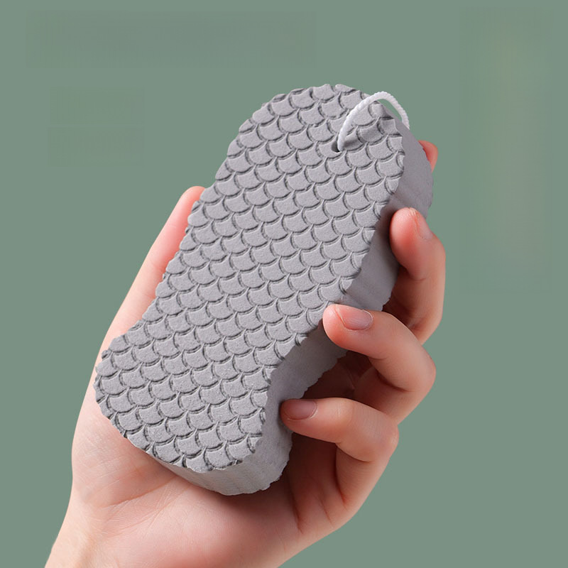 3D baby sponge bath wipe fish scale pattern three-dimensional bath cotton bath does not hurt the skin baby painless rub gray bath Cotton