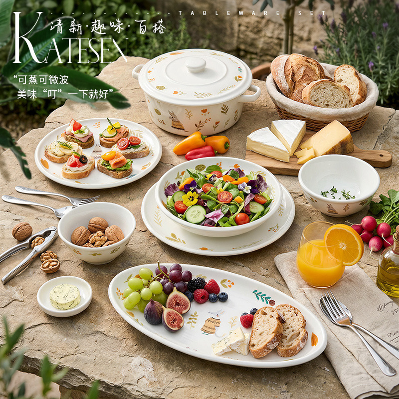 2026 New Product Underglaze Color Tableware for Home Use, Housewarming Bowl and Plate Set, Simple Dinnerware, Factory Wholesale 2026 New Product Underglaze Color Tableware for Home Use, Housewarming Bowl and Plate Set, Simple Dinnerware, Factory Wholesale