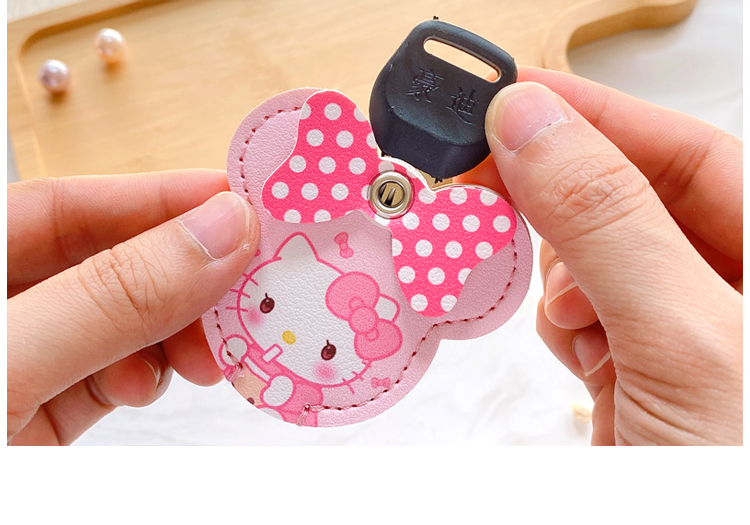 Suitable for Electric Vehicle Key Cover Cartoon Double-Sided Tram Motorcycle Key Protective Cover Shell Home Door Key Handle Set