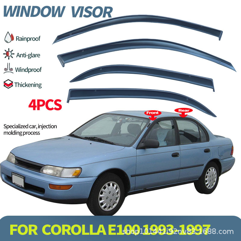 Applicable for Foreign Trade and Cross-Border Use: 1993-1995 Toyota Corolla Ae100 Injection-Molded Window Rain Visors