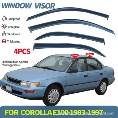 Applicable for Foreign Trade and Cross-Border Use: 1993-1995 Toyota Corolla Ae100 Injection-Molded Window Rain Visors (Rain shield) - corolla-ae100-1993-1995-no-bright-trim-window-rain-guards-cross-border-fully-reinforced-packaging