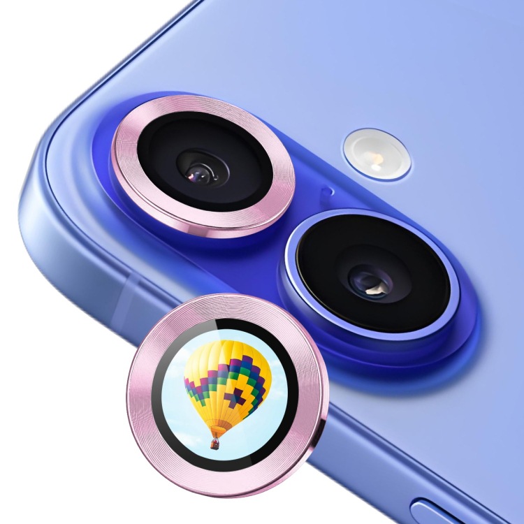 ENKAY Hat-Prince AR película protectora de lente metálica opaca aleación de aluminio + vidrio templado detrás para iPhone 16 / 16