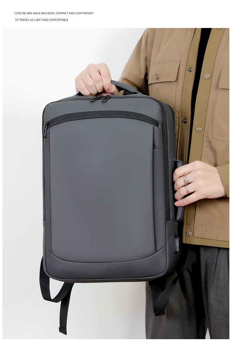 Men's backpack for business, leisure and commuting, multi-functional large-capacity computer backpack with USB leather film undefined