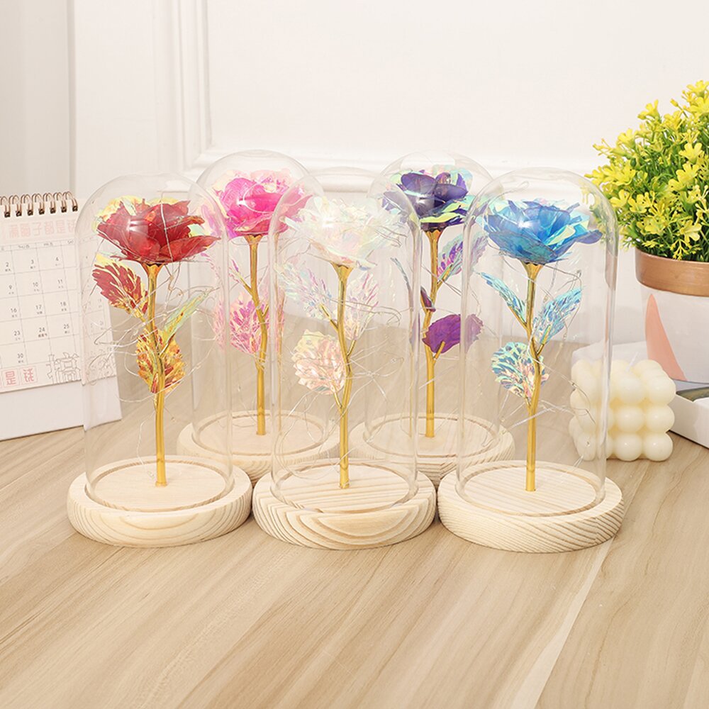 Eternal Flower Glass Lampshade Rose - Factory Customized, Creative Gift for Girlfriend on Valentine's Day and Women's Day