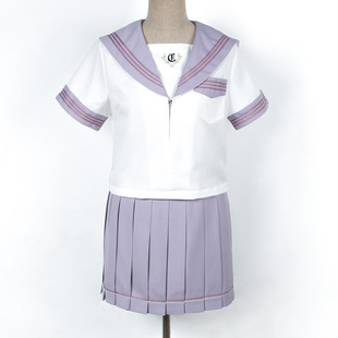 jk uniform Yue yeteng Jin Gao sailor suit Orthodox purple suit short sleeve full set summer student college style class uniform
