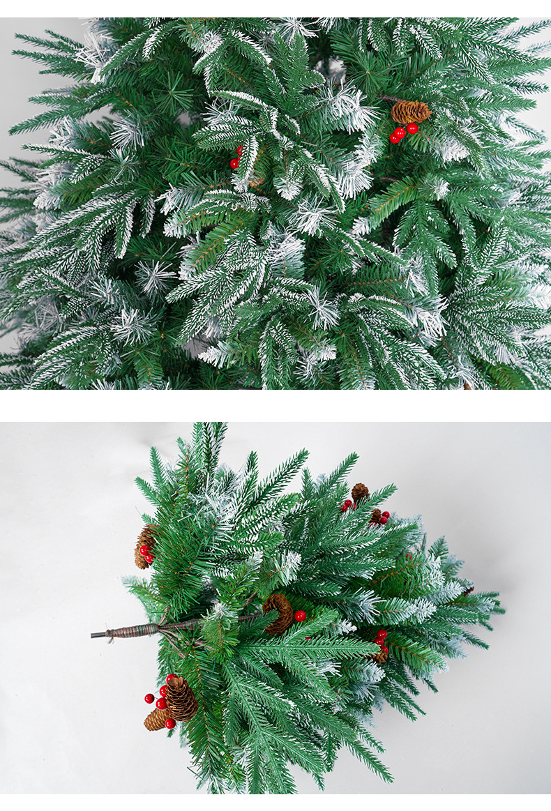 Albero di Natale transfrontaliero nuovo PE sottile neve verde simulazione decorazione natalizia palla di Natale albero appeso_voghion.com