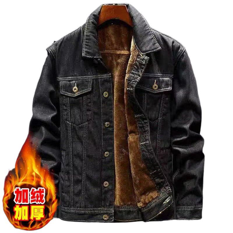 boy Denim Fleece-Lined Thickened Plus Size Youth Men's Autumn Winter Season Jacket Cotton Coat Clothing_voghion.com