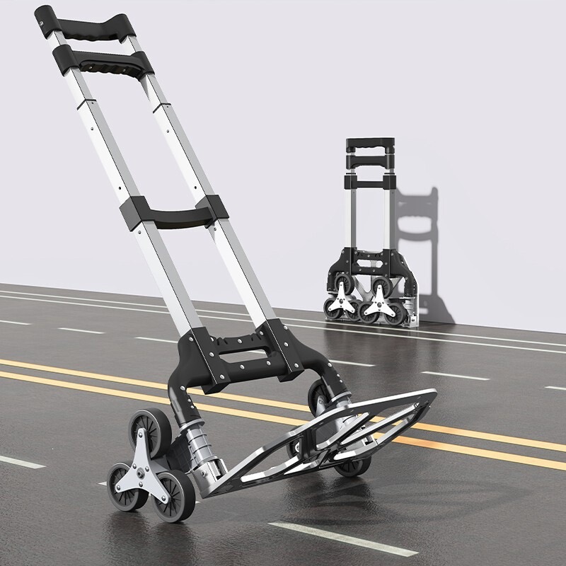 Foldable Stair-Climbing Handcart for Home Use, Grocery Shopping, Transporting Goods, Luggage, and Picking up Packages, Lightweight and Portable Small Trolley Foldable Stair-Climbing Handcart for Home Use, Grocery Shopping, Transporting Goods, Luggage, and Picking up Packages, Lightweight and Portable Small Trolley