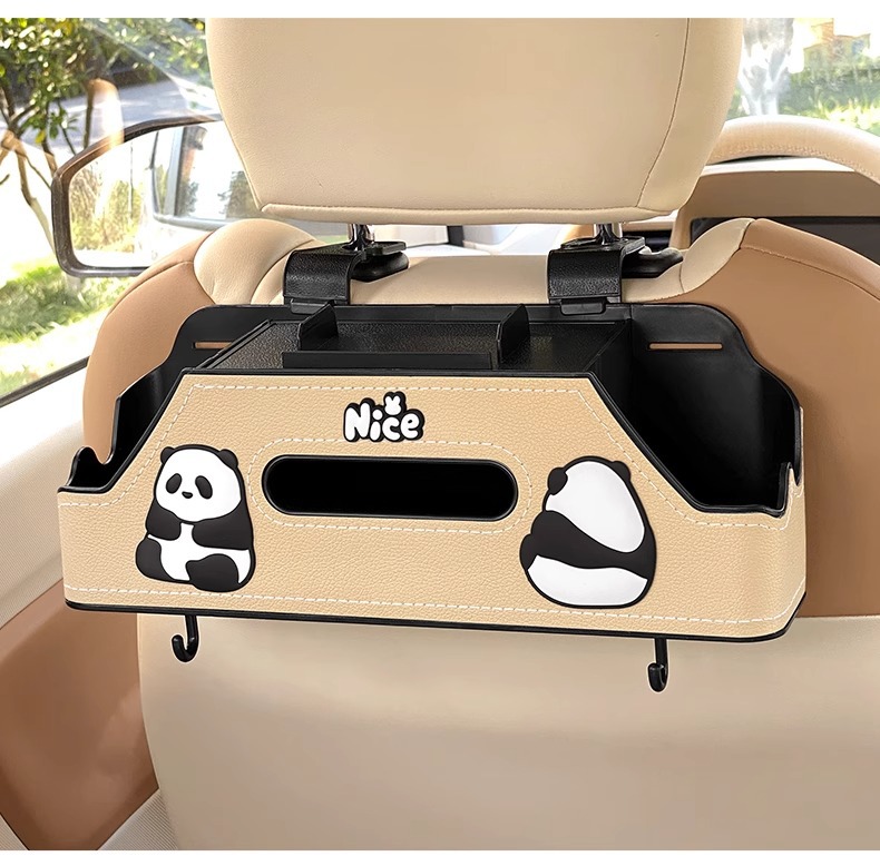 Car Multifunctional Storage Box Car Seat Back Storage Rack Water Cup Holder Seat Back Row Creative Tissue Storage Box