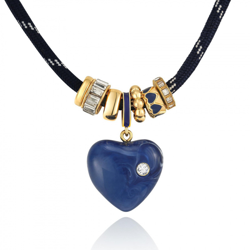 European and American cross-border new product: simple heart-shaped rope chain necklace 2026, women's design, exquisite, fashionable, versatile, niche necklace