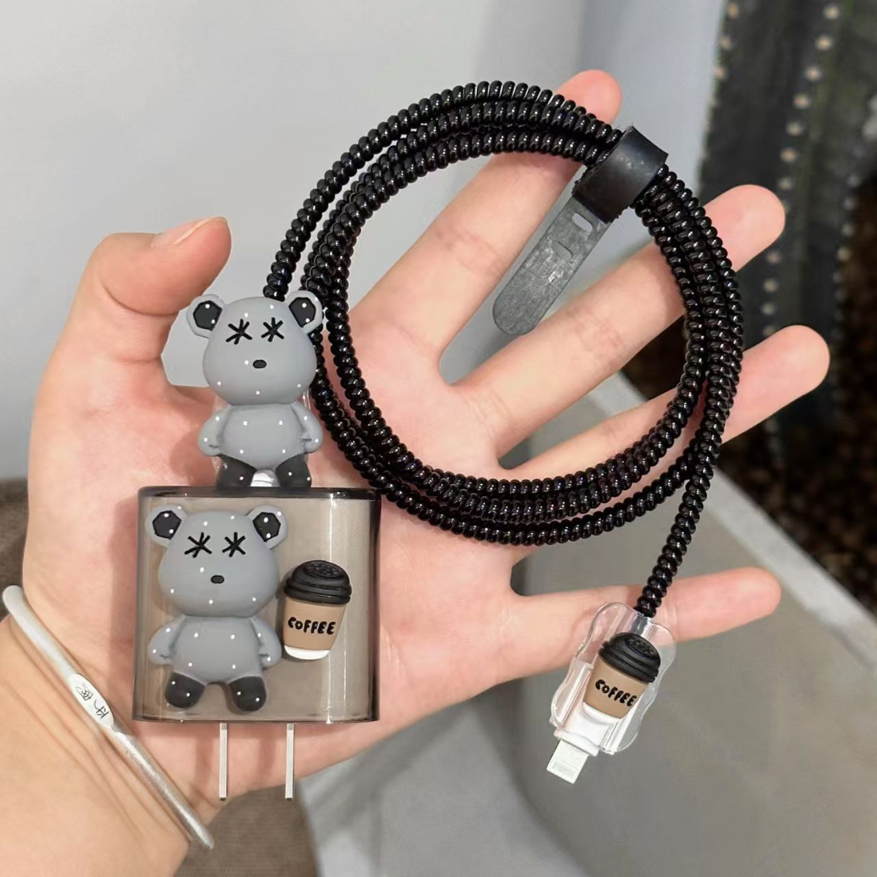 커피베어 [5종세트-큰머리1-작은머리2-보호로프1-스트랩1]