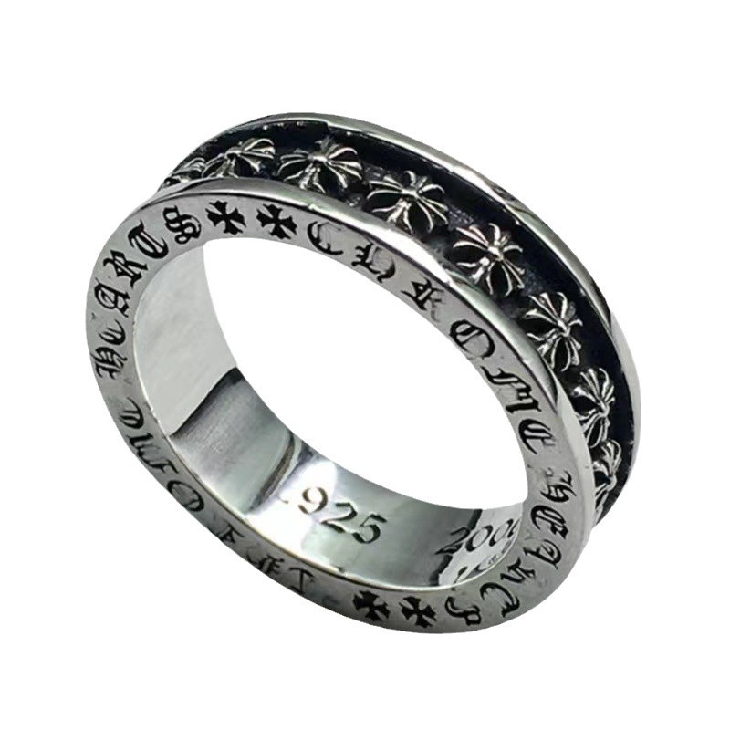 하이 버전 크로누스 미니 크로스 플라워 링 남성 트렌디 패션 개성 복고풍 검지 커플 링 팔찌