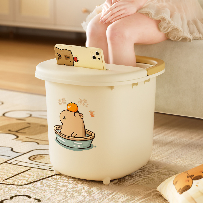 健康フットバスバケツ、家庭用高さと深さのマッサージフットバスバケツ、厚みのある膝上大型フットバス、断熱フットバス|undefined