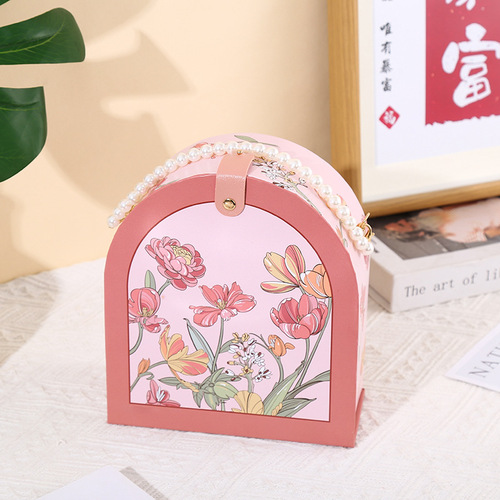 Wedding souvenir wedding candy box forest style pearl portable ins style wedding business gift box empty box wholesale