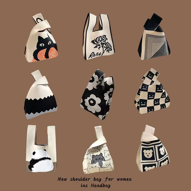 (Wholesale), knitted brand shoulder bag, purse, internet celebrity