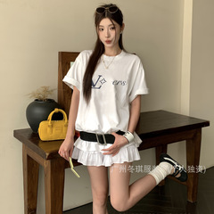 Donkey Home 25 New Castle レタープリント L Home 限定半袖ハイバージョン Tシャツ 男女兼用 トレンドブランド カップル ルーズスタイル