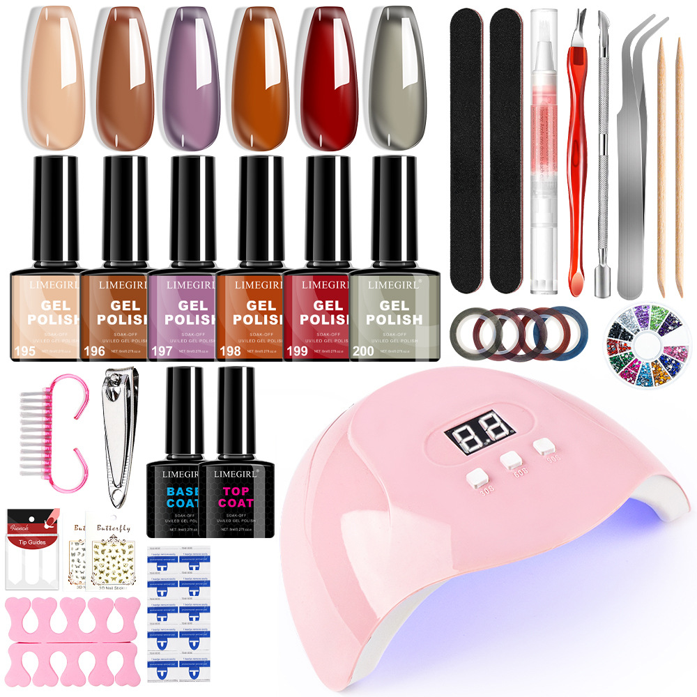 Juego de herramientas de uñas de venta caliente de Amazon transfronterizo lámpara de uñas lijadora de uñas lima de uñas